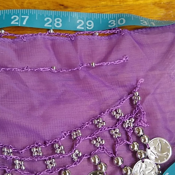 Lot of 5 Belly dance coin scarves - Picture 4 of 6